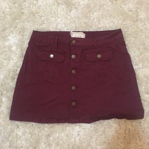 Maroon button down skirt